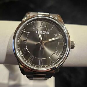 Bulova 96A222 watch Gunmetal & Stainless. New in box!